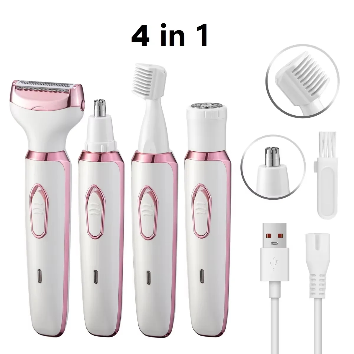 4-in-1 Rechargeable Women's Body Shaver & Trimmer