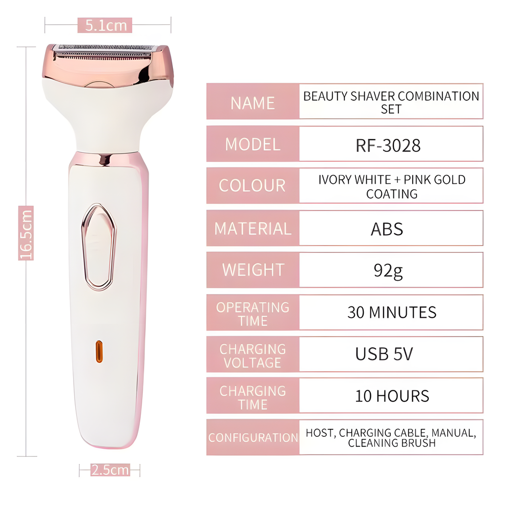 4-in-1 Rechargeable Women's Body Shaver & Trimmer