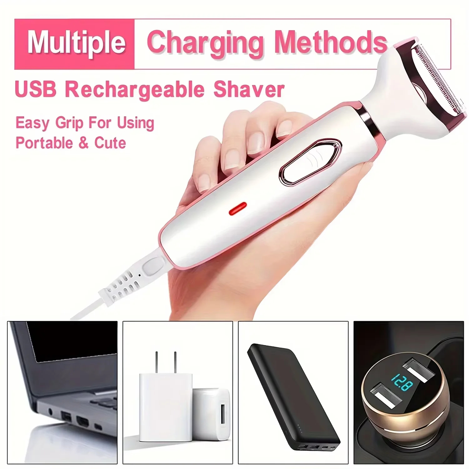 4-in-1 Rechargeable Women's Body Shaver & Trimmer