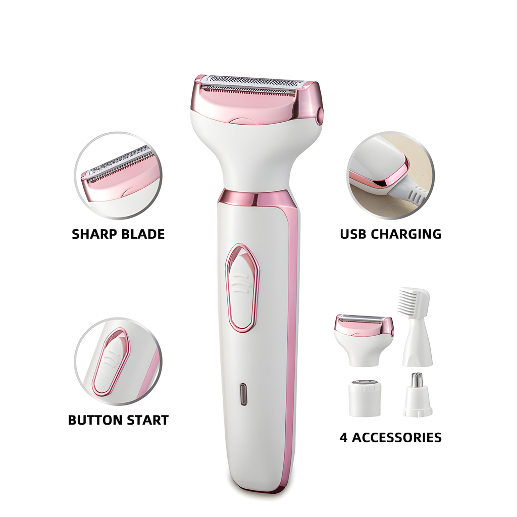 4-in-1 Rechargeable Women's Body Shaver & Trimmer